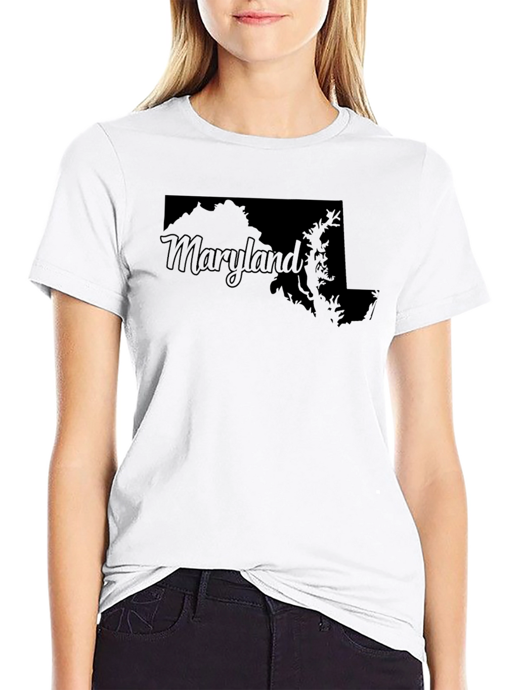Maryland Outline Black Graphic Tee