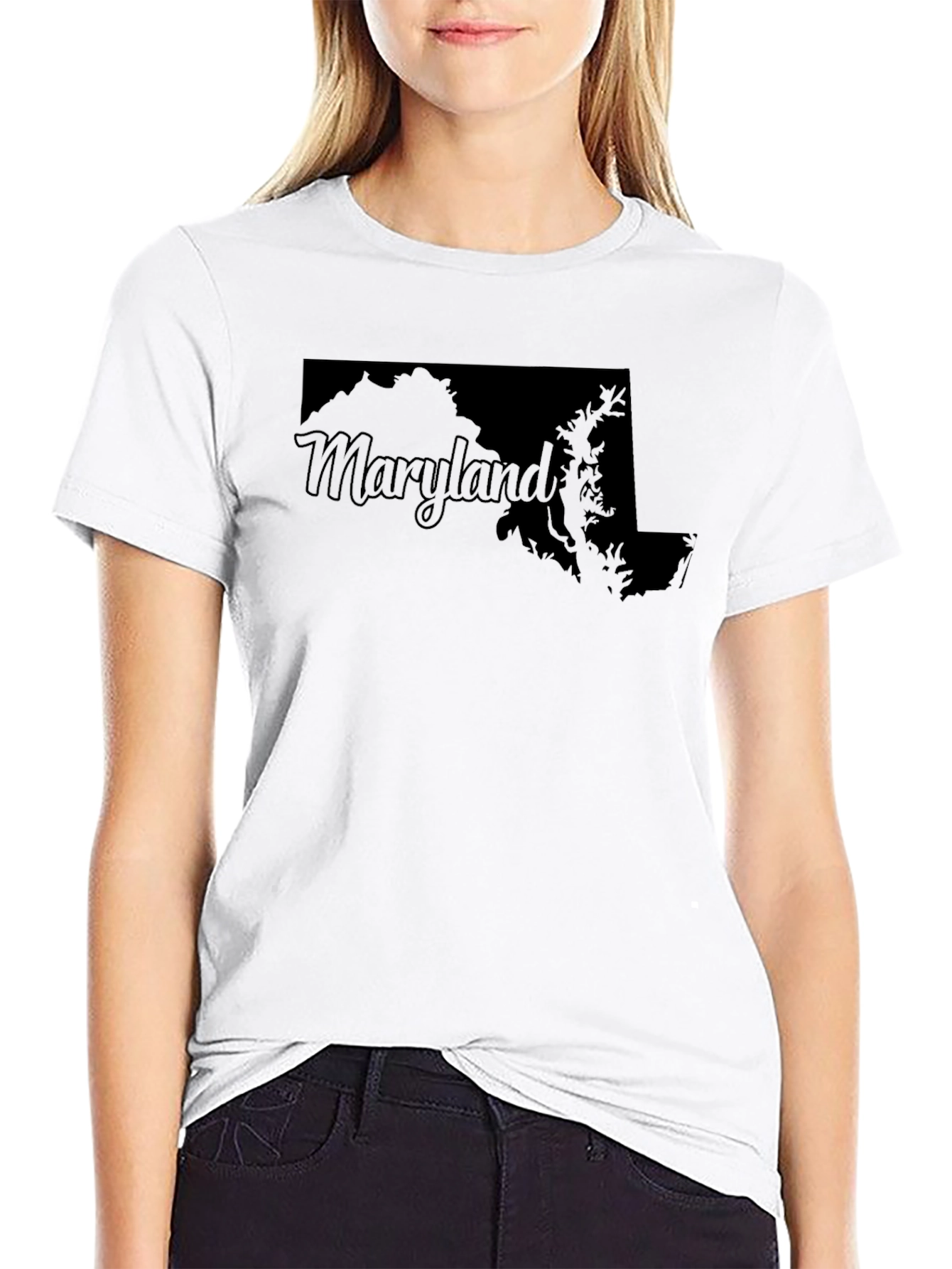 Maryland Outline Black Graphic Tee