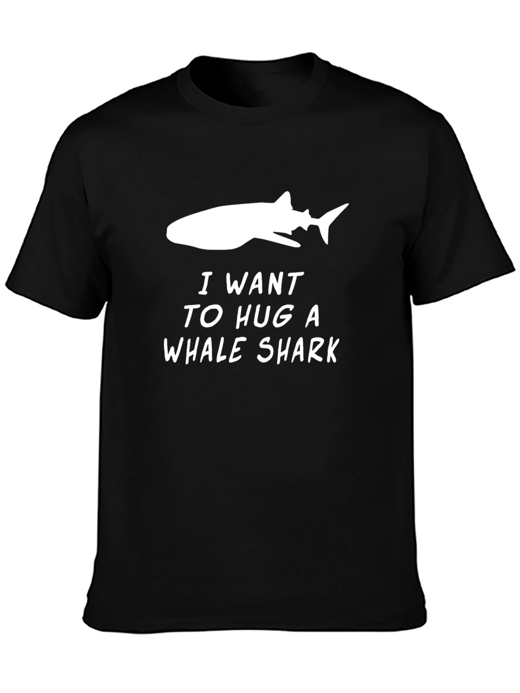 I Want To Hug A Whale Shark Black T-Shirt