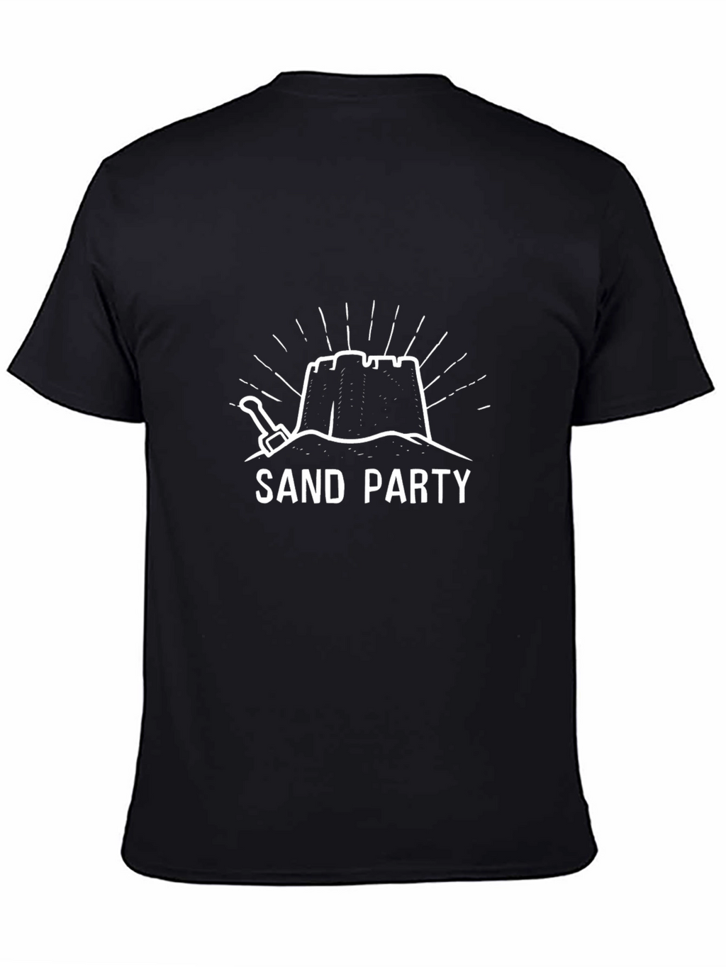 Sand Party Graphic Tee - Black Cotton T-Shirt