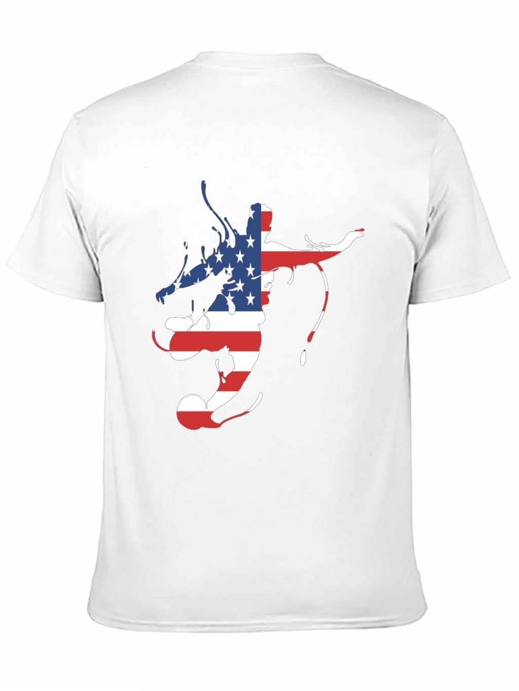 American Flag Soccer Player Mens Black Graphic Tee