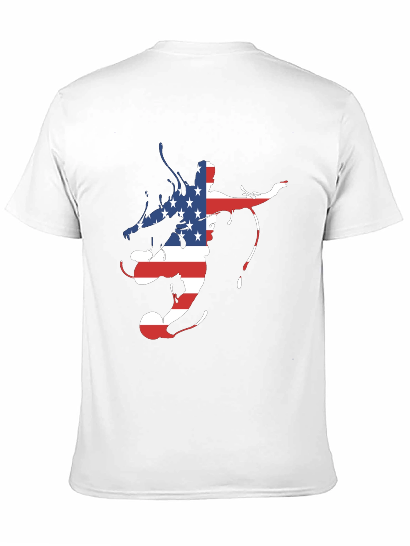 American Flag Soccer Player Mens Black Graphic Tee