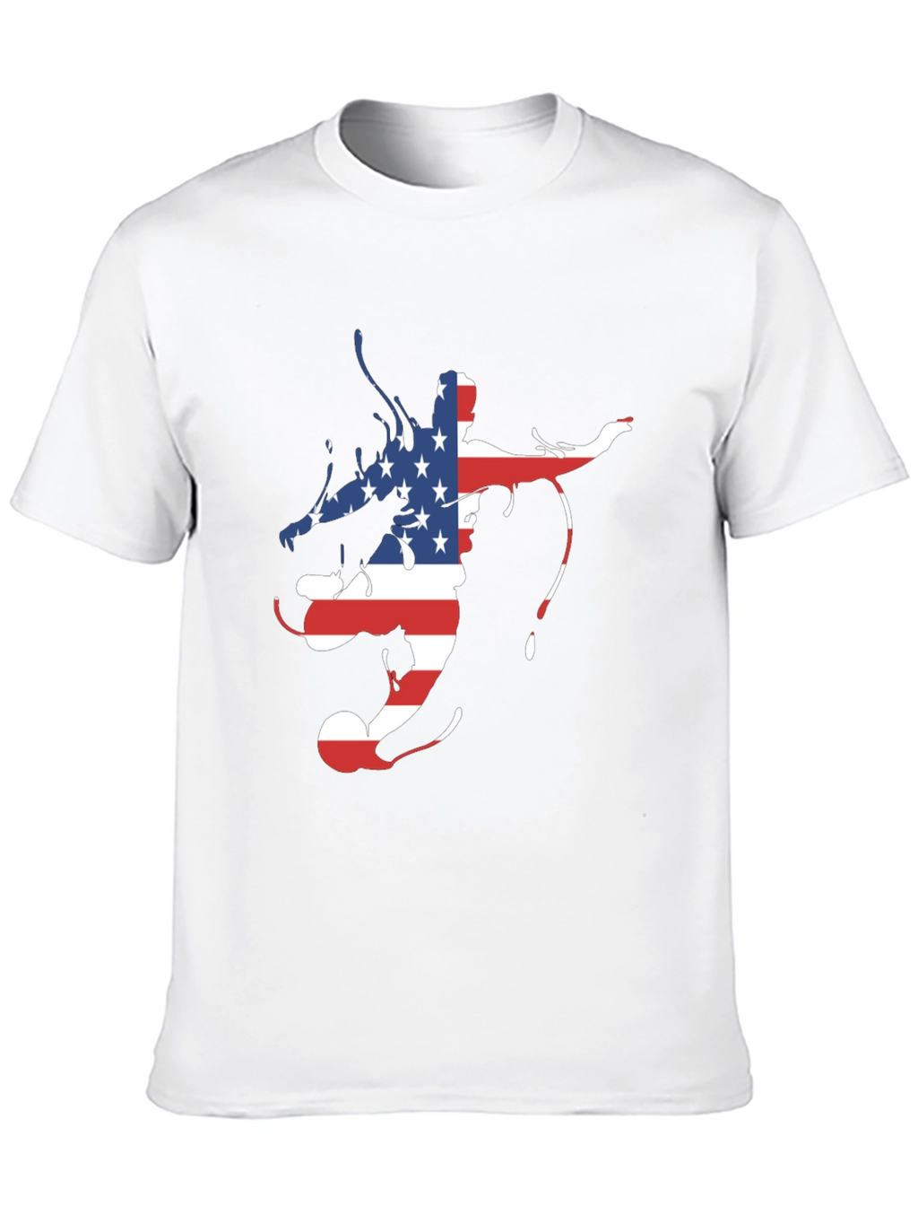 American Flag Soccer Player Mens Black Graphic Tee
