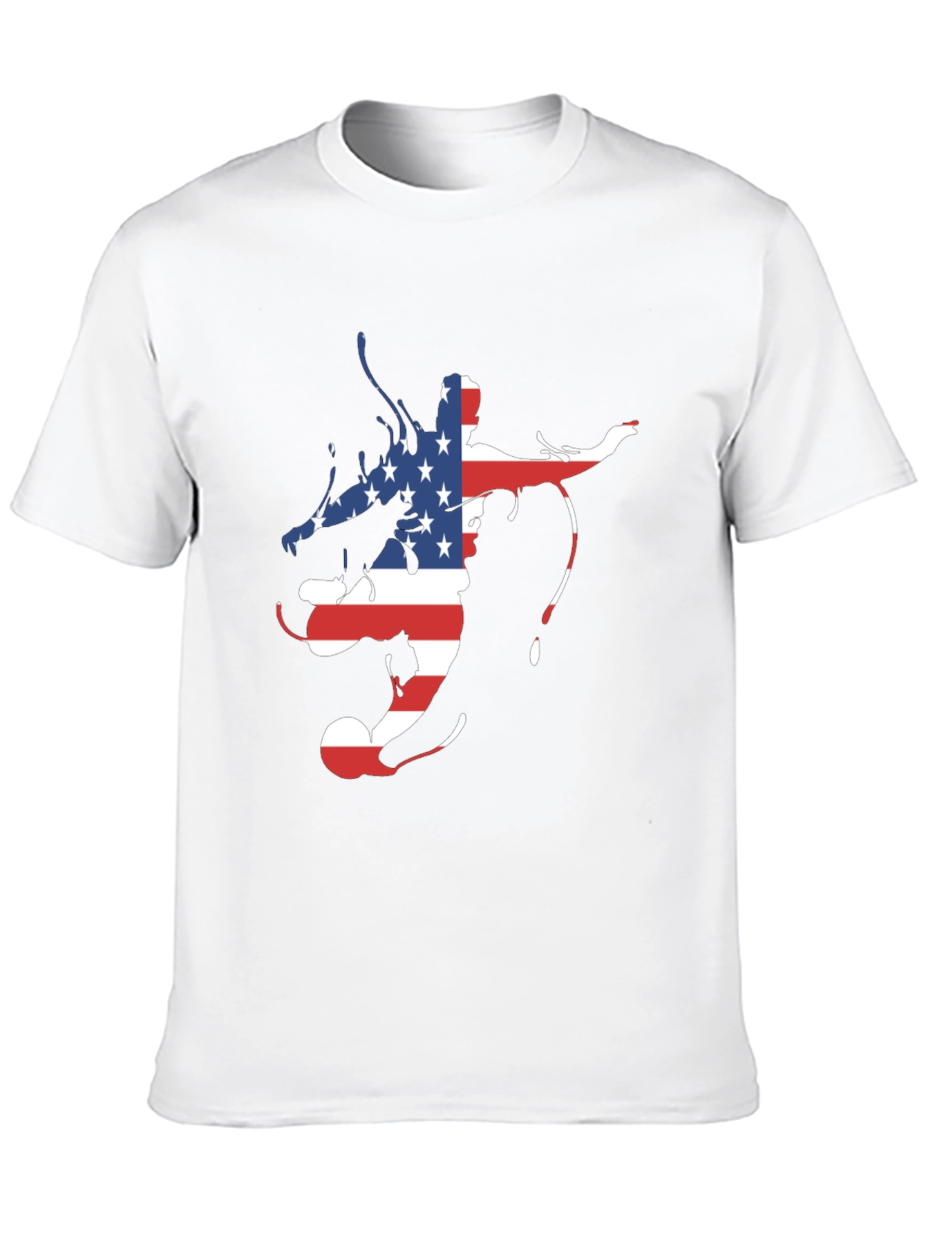American Flag Soccer Player Mens Black Graphic Tee