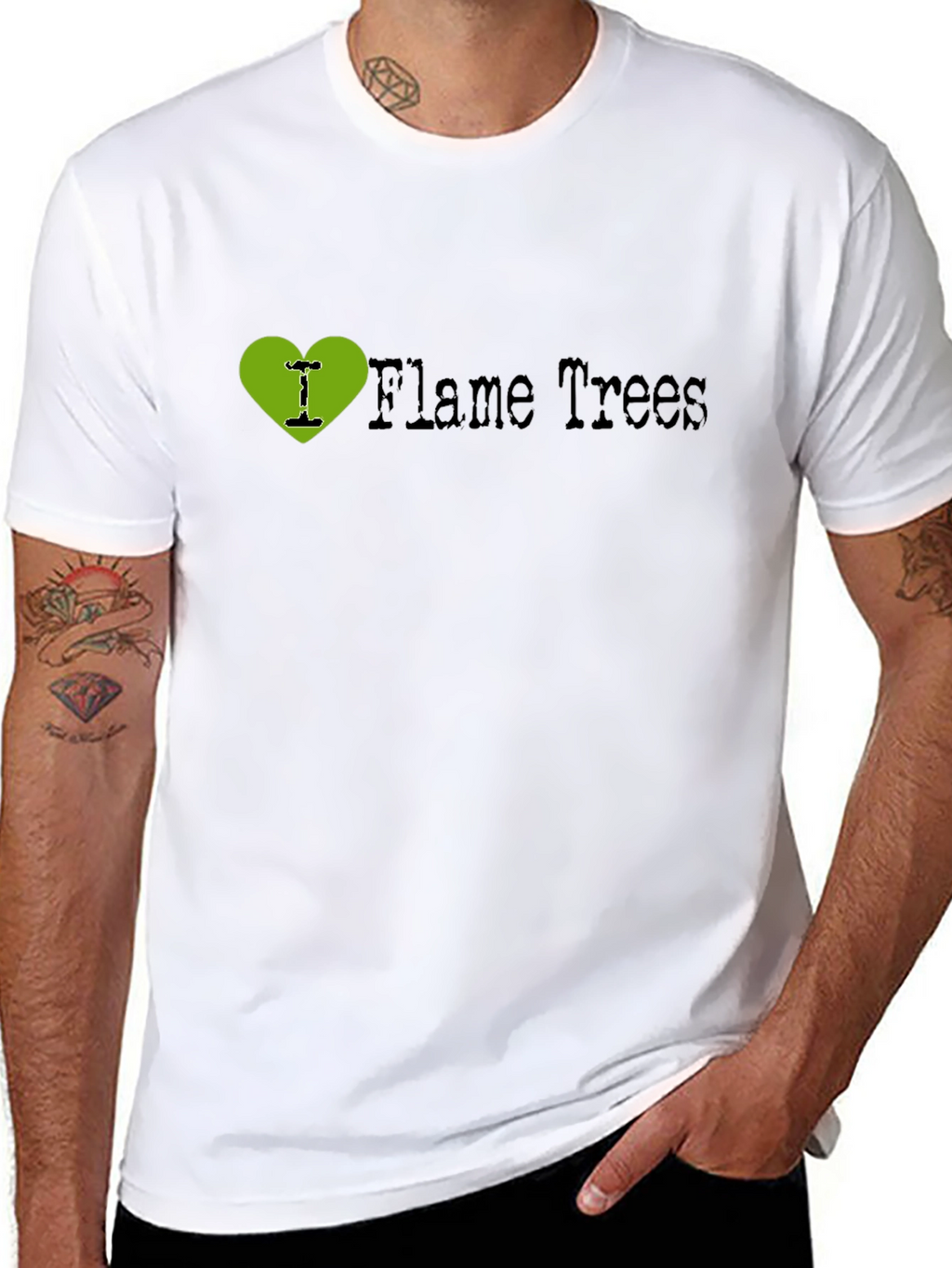 I Heart Flame Trees Black T-Shirt