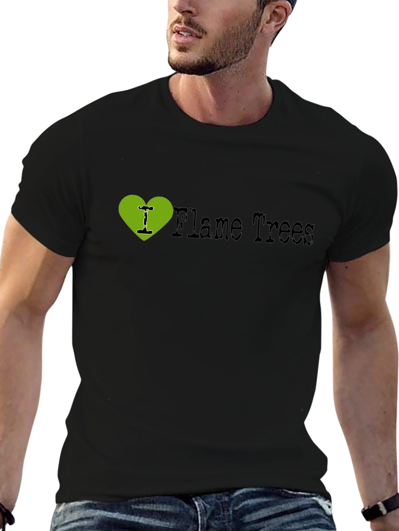 I Heart Flame Trees Black T-Shirt