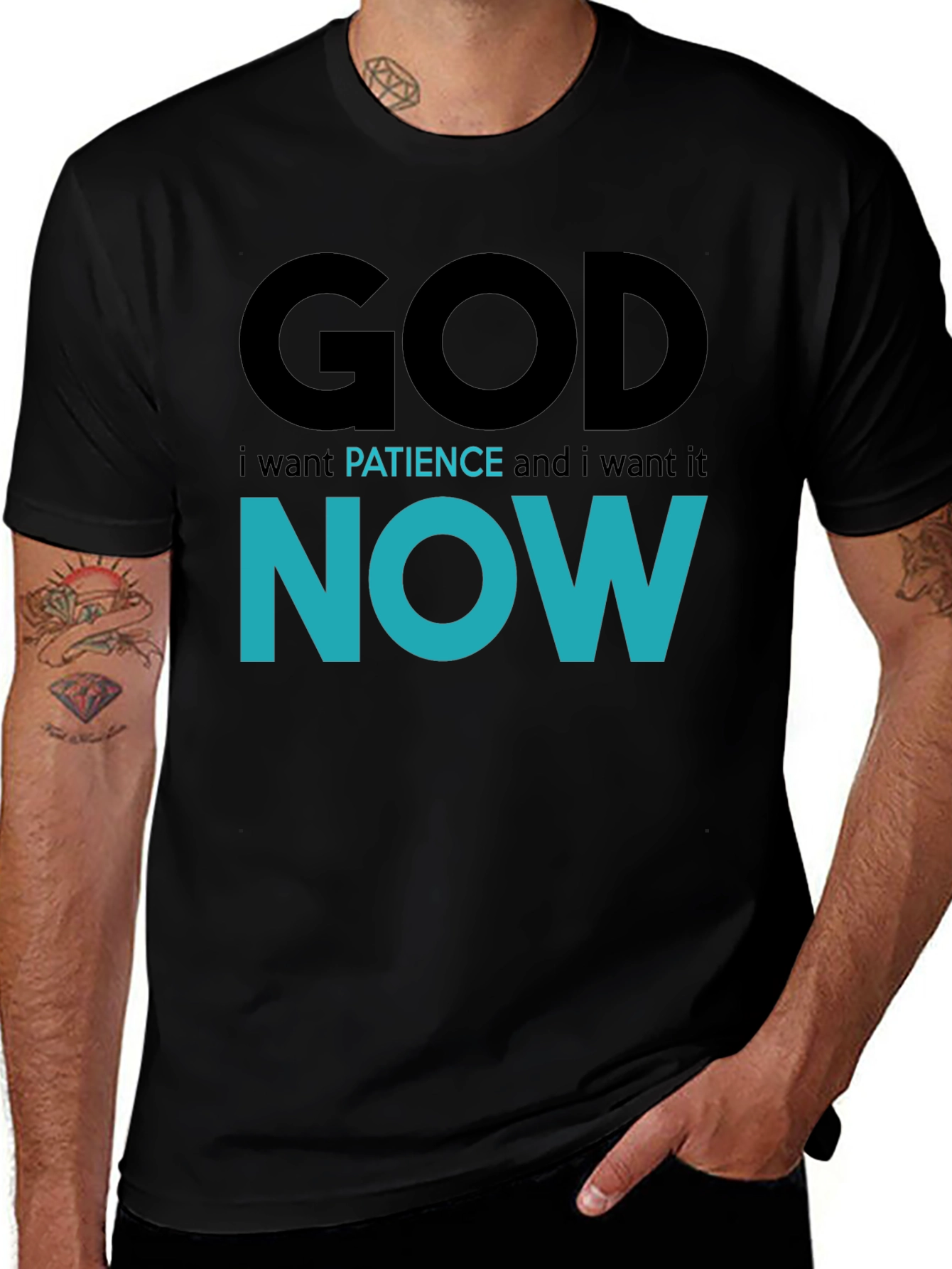 God Patience Now T-Shirt - Funny Sarcastic Graphic Tee