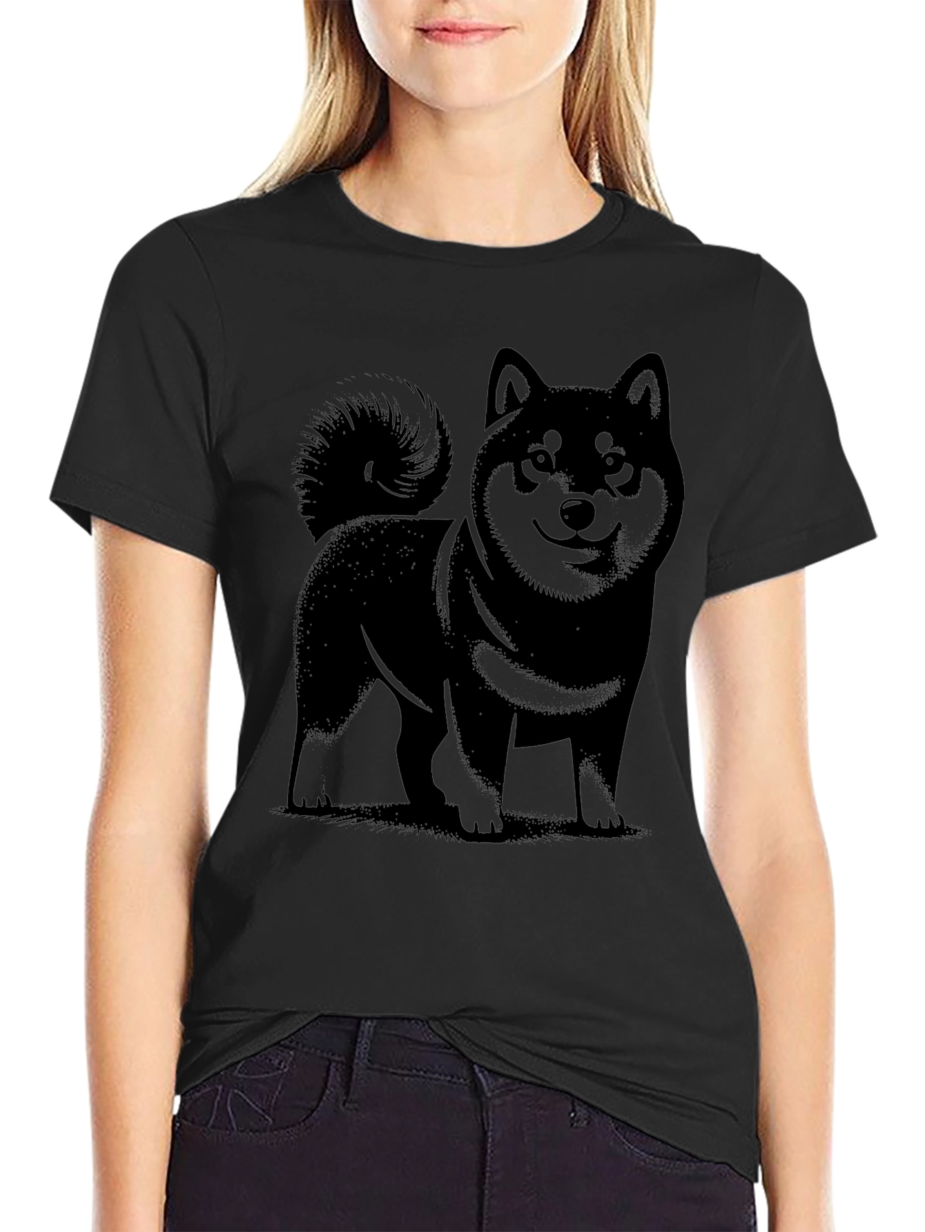 Black Shiba Inu Graphic Tee - Unique Dog Lover Gift