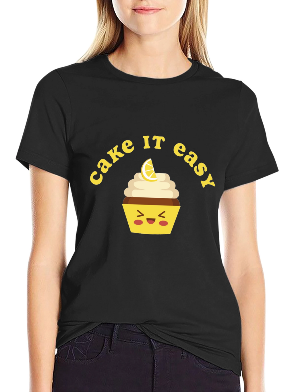 Cake It Easy Graphic T-Shirt - Black Cotton Tee