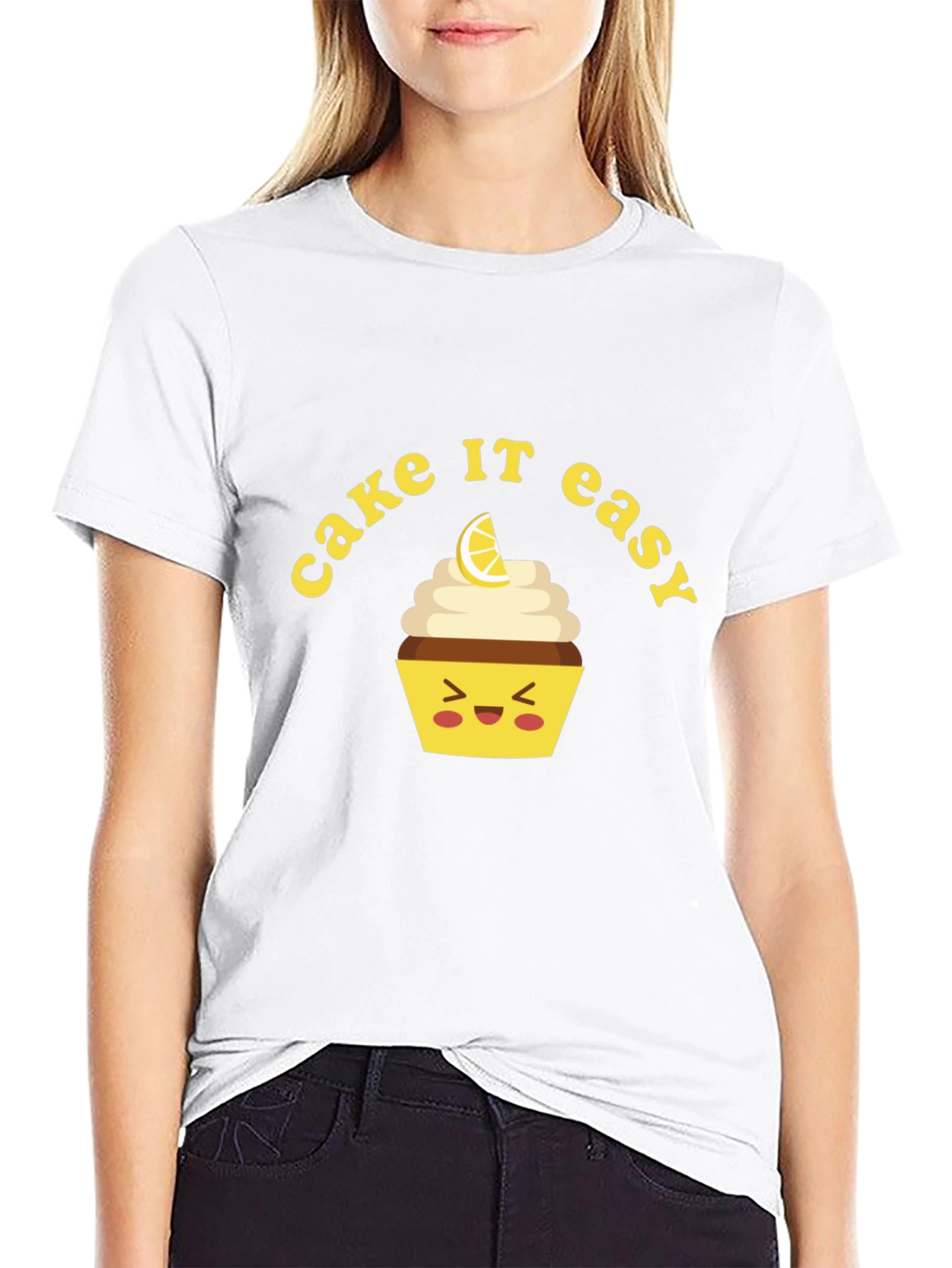 Cake It Easy Graphic T-Shirt - Black Cotton Tee