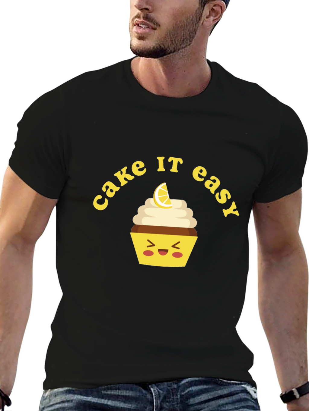 Cake It Easy Graphic T-Shirt - Black Cotton Tee