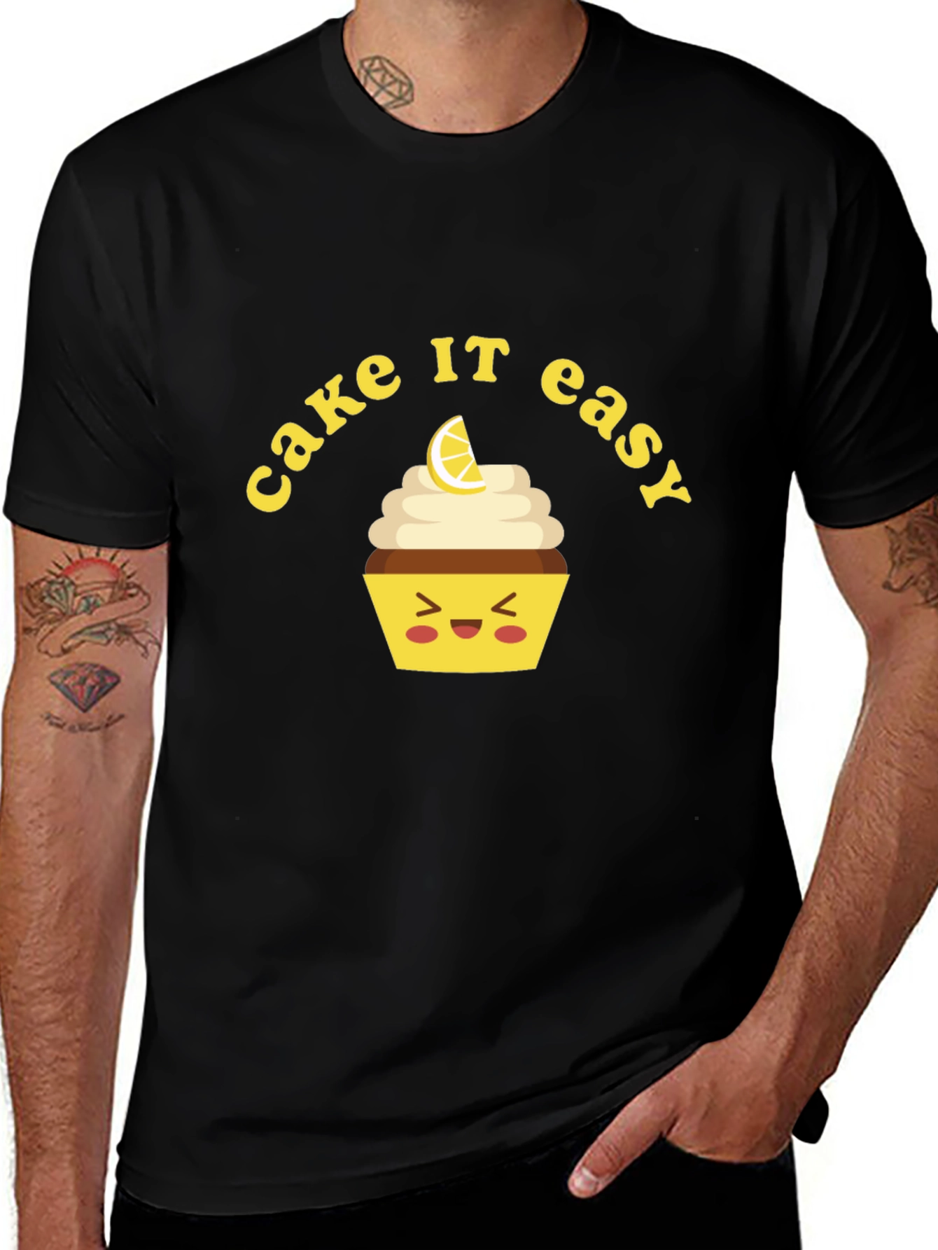 Cake It Easy Graphic T-Shirt - Black Cotton Tee