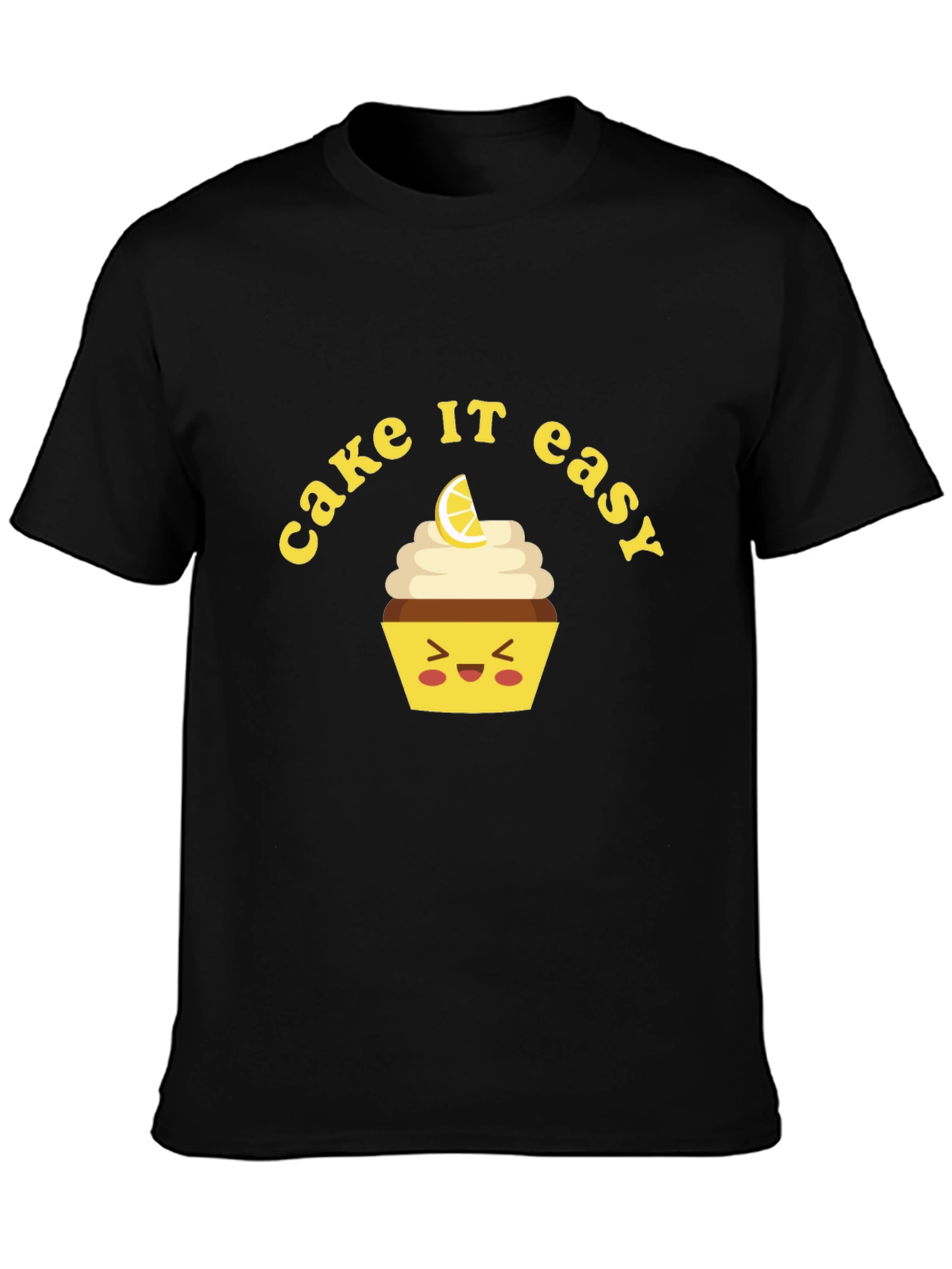 Cake It Easy Graphic T-Shirt - Black Cotton Tee
