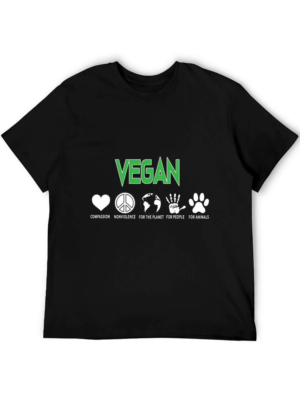 Vegan Compassion Graphic Tee - Black