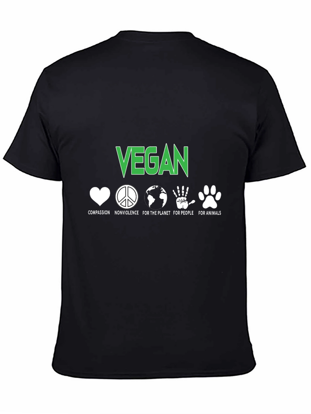 Vegan Compassion Graphic Tee - Black