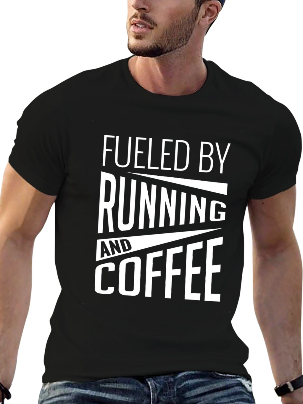 Fueled By Running And Coffee Black T-Shirt
