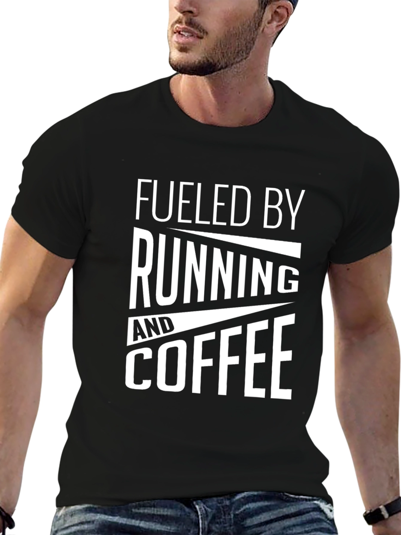 Fueled By Running And Coffee Black T-Shirt