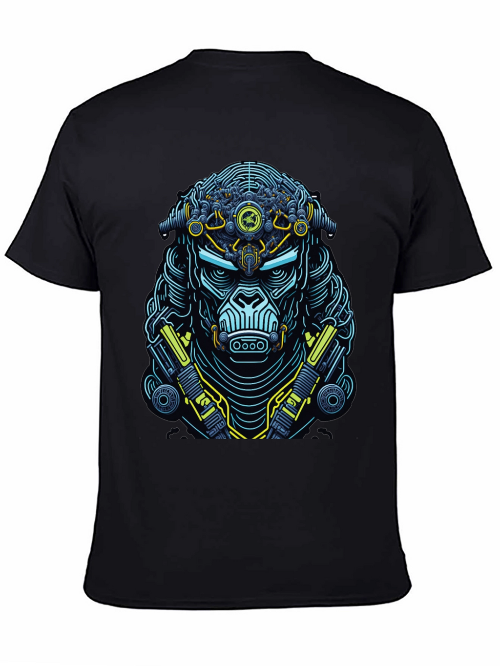 Cyberpunk Gorilla Graphic T-Shirt - Black