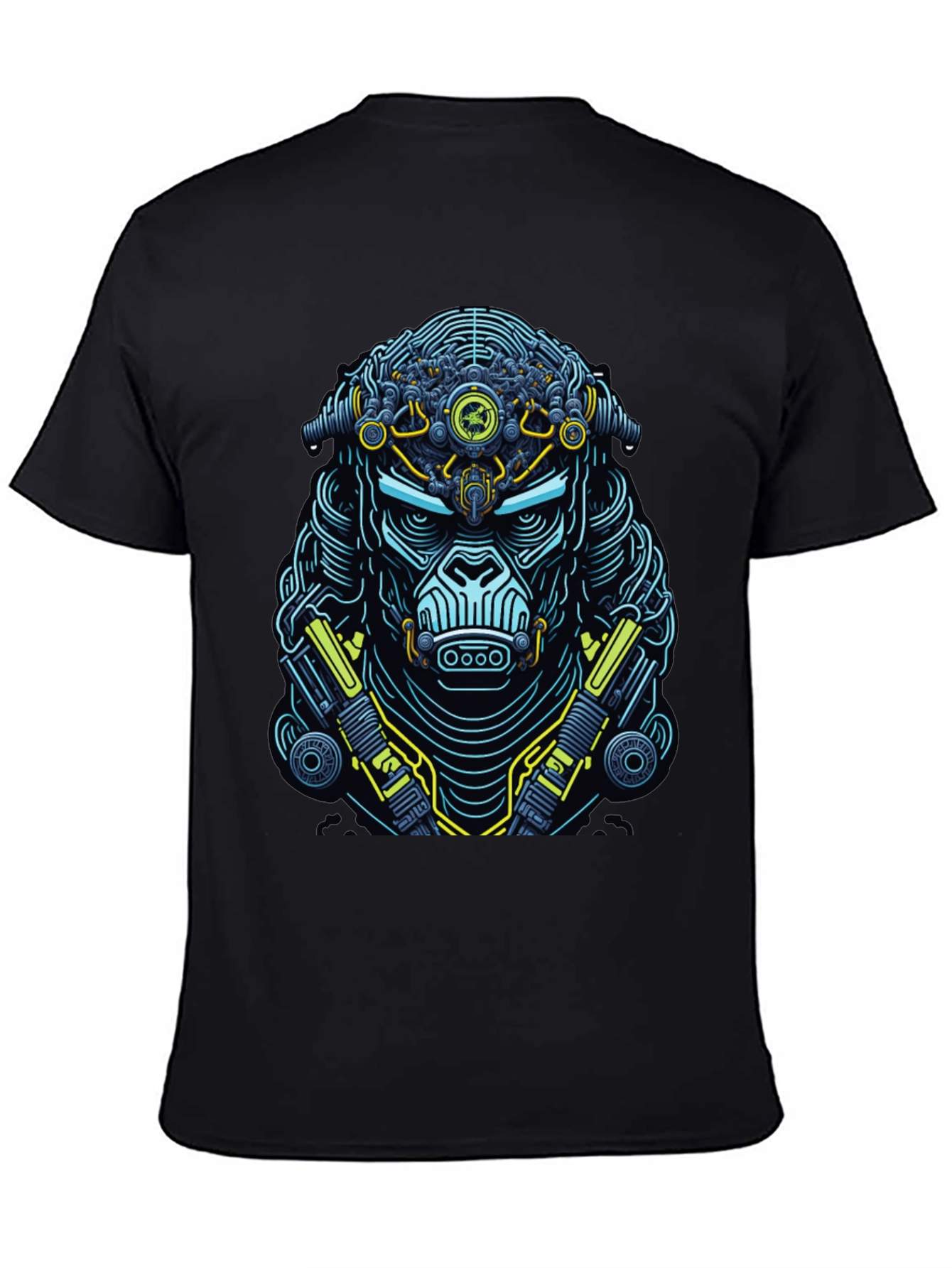 Cyberpunk Gorilla Graphic T-Shirt - Black