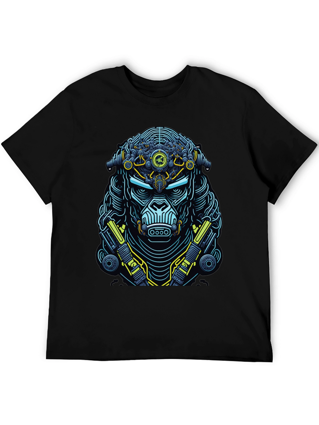 Cyberpunk Gorilla Graphic T-Shirt - Black