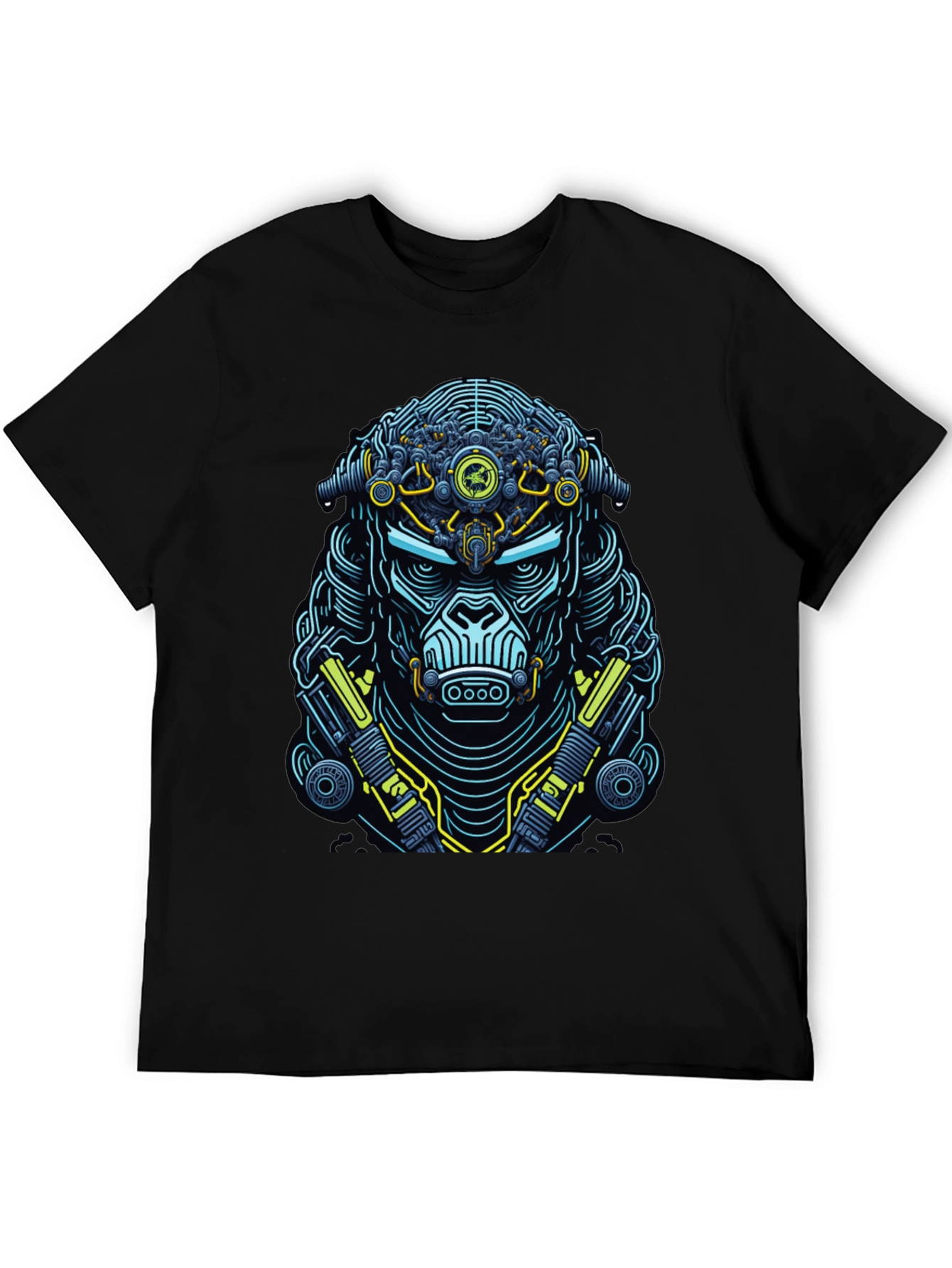 Cyberpunk Gorilla Graphic T-Shirt - Black