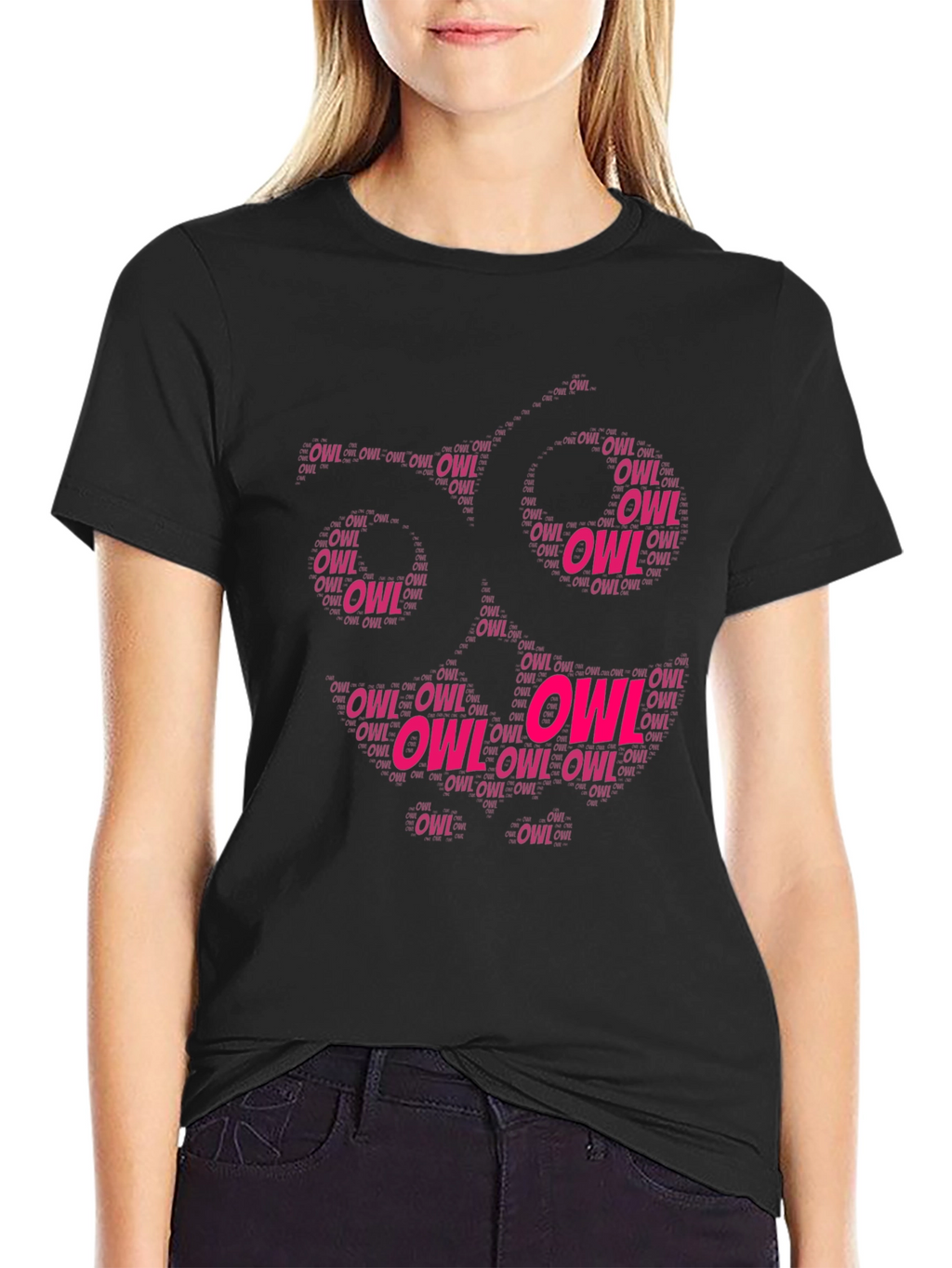 Owl Word Art T-Shirt - Unique Design