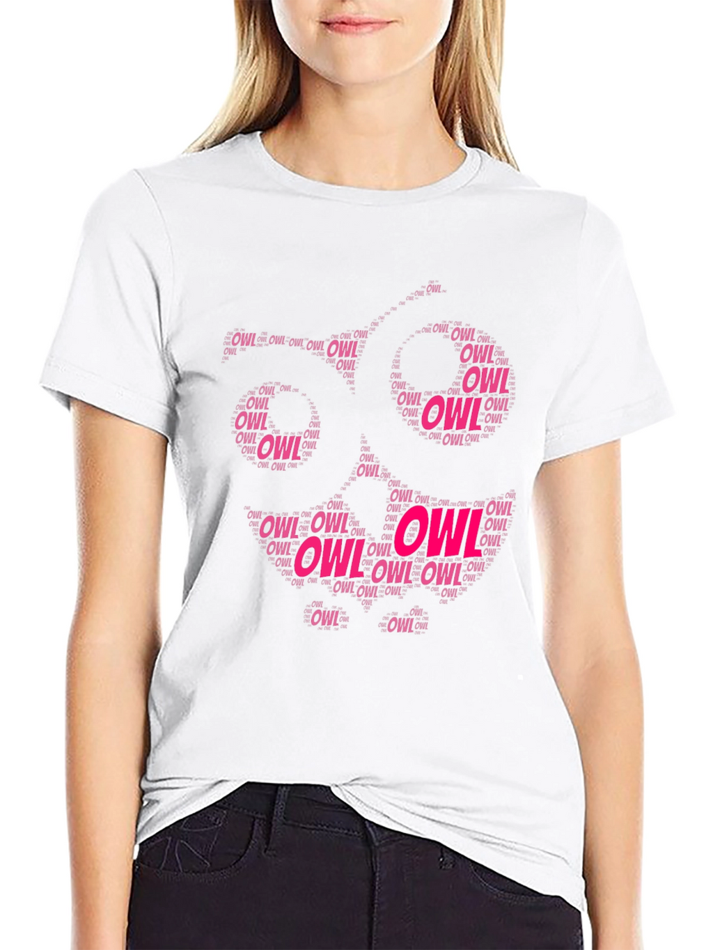 Owl Word Art T-Shirt - Unique Design
