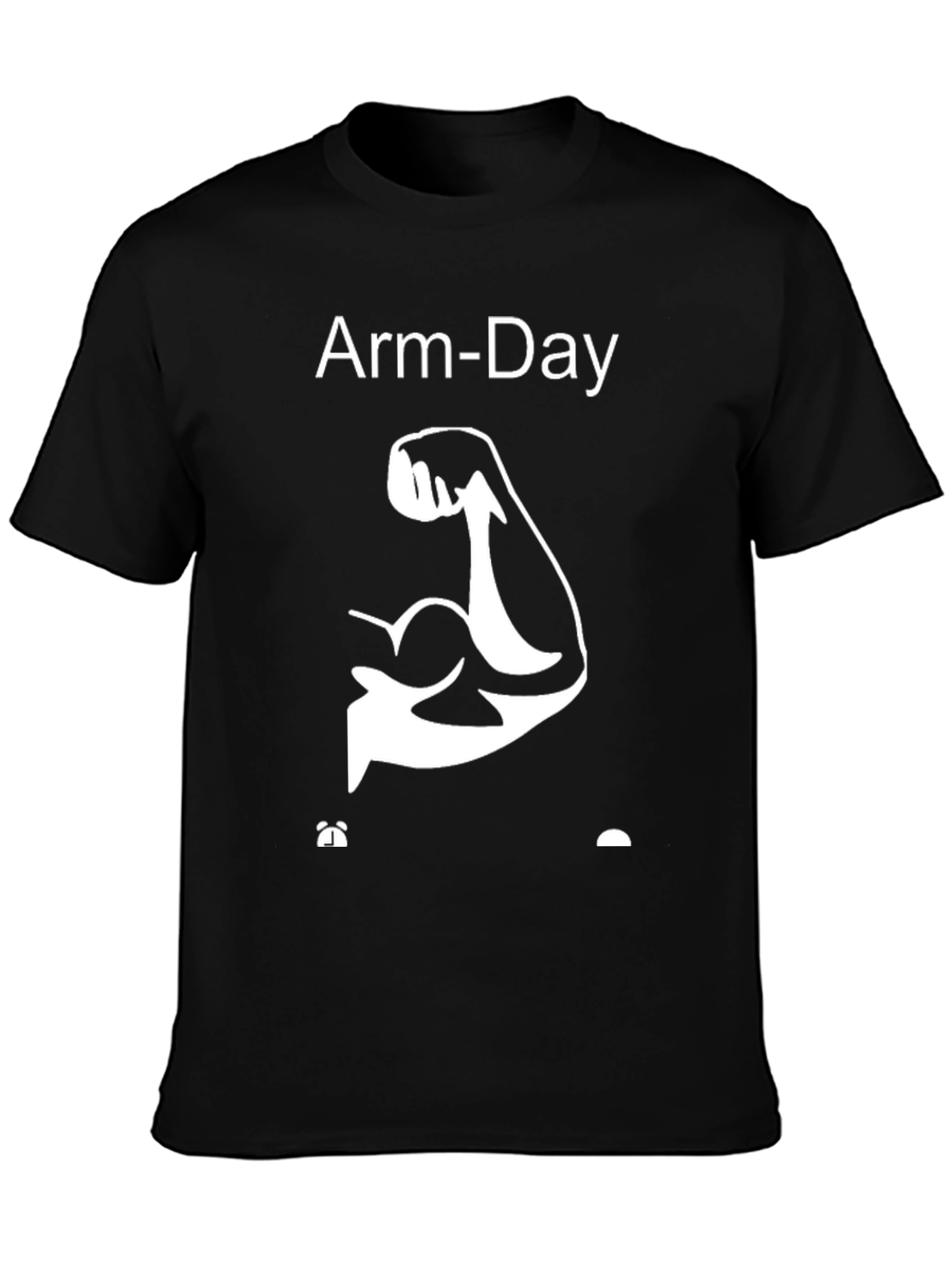 Arm-Day Black Graphic Tee - Muscle Humor Workout Shirt