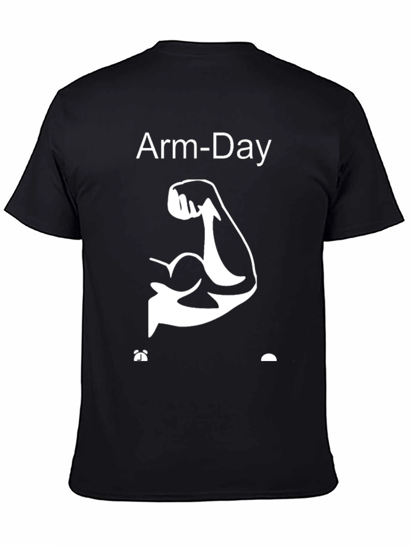 Arm-Day Black Graphic Tee - Muscle Humor Workout Shirt