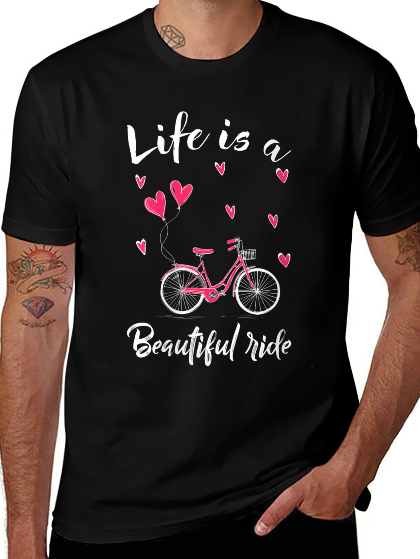 Life is a Beautiful Ride T-Shirt - Bicycle Heart Design