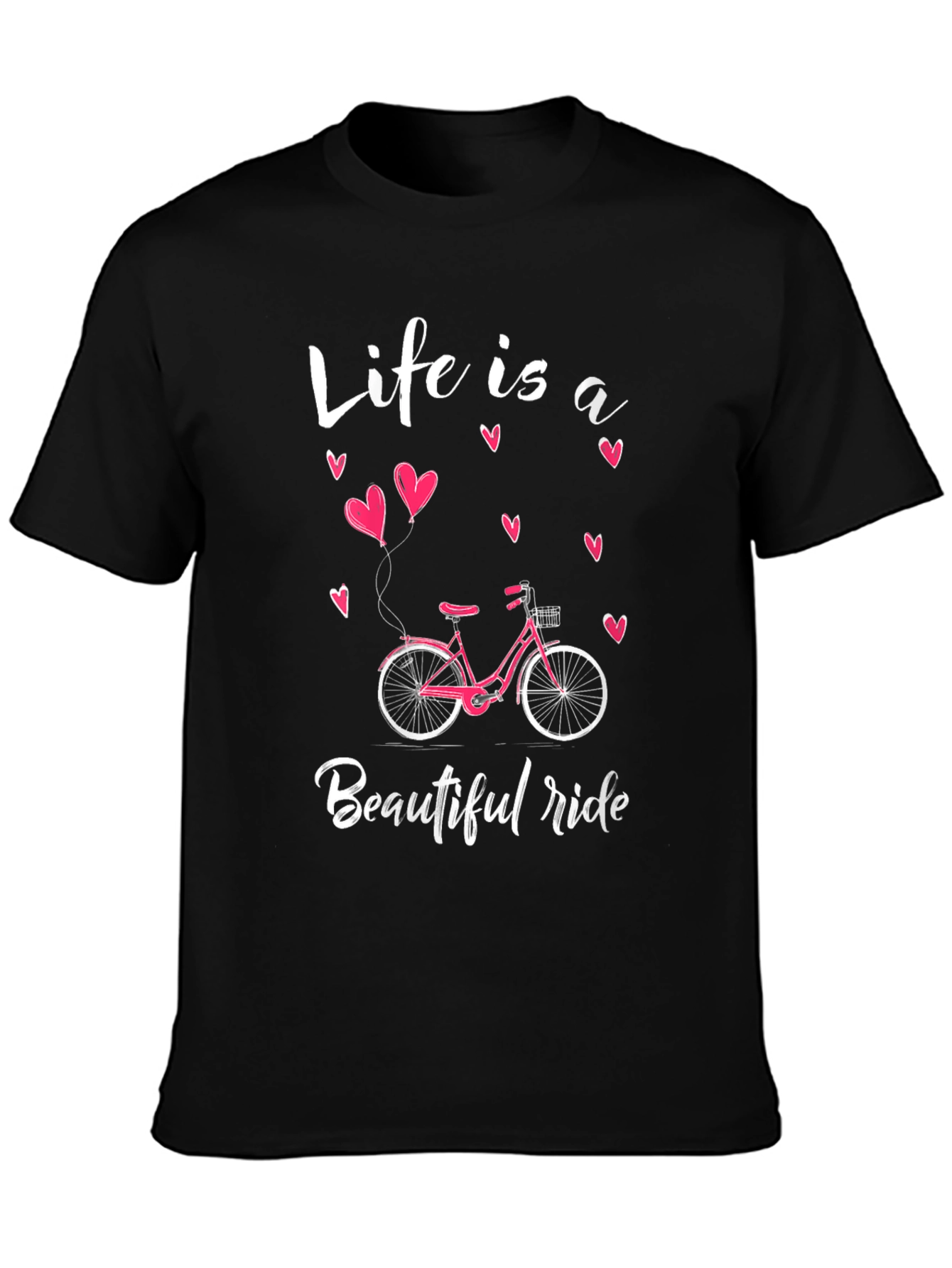 Life is a Beautiful Ride T-Shirt - Bicycle Heart Design