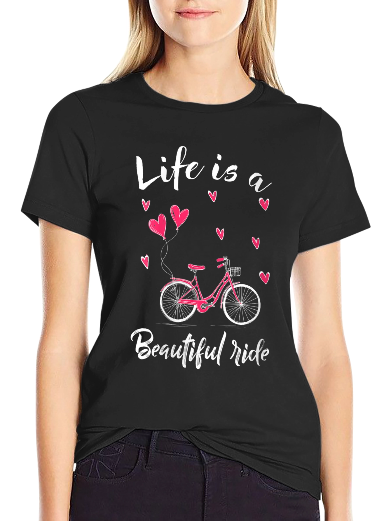 Life is a Beautiful Ride T-Shirt - Bicycle Heart Design