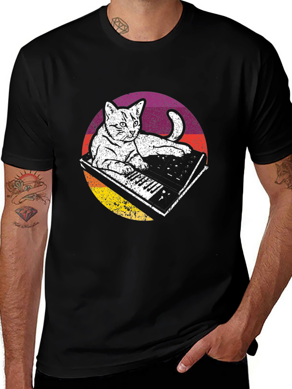 Cat Keyboard T-Shirt - Cool Graphic Tee