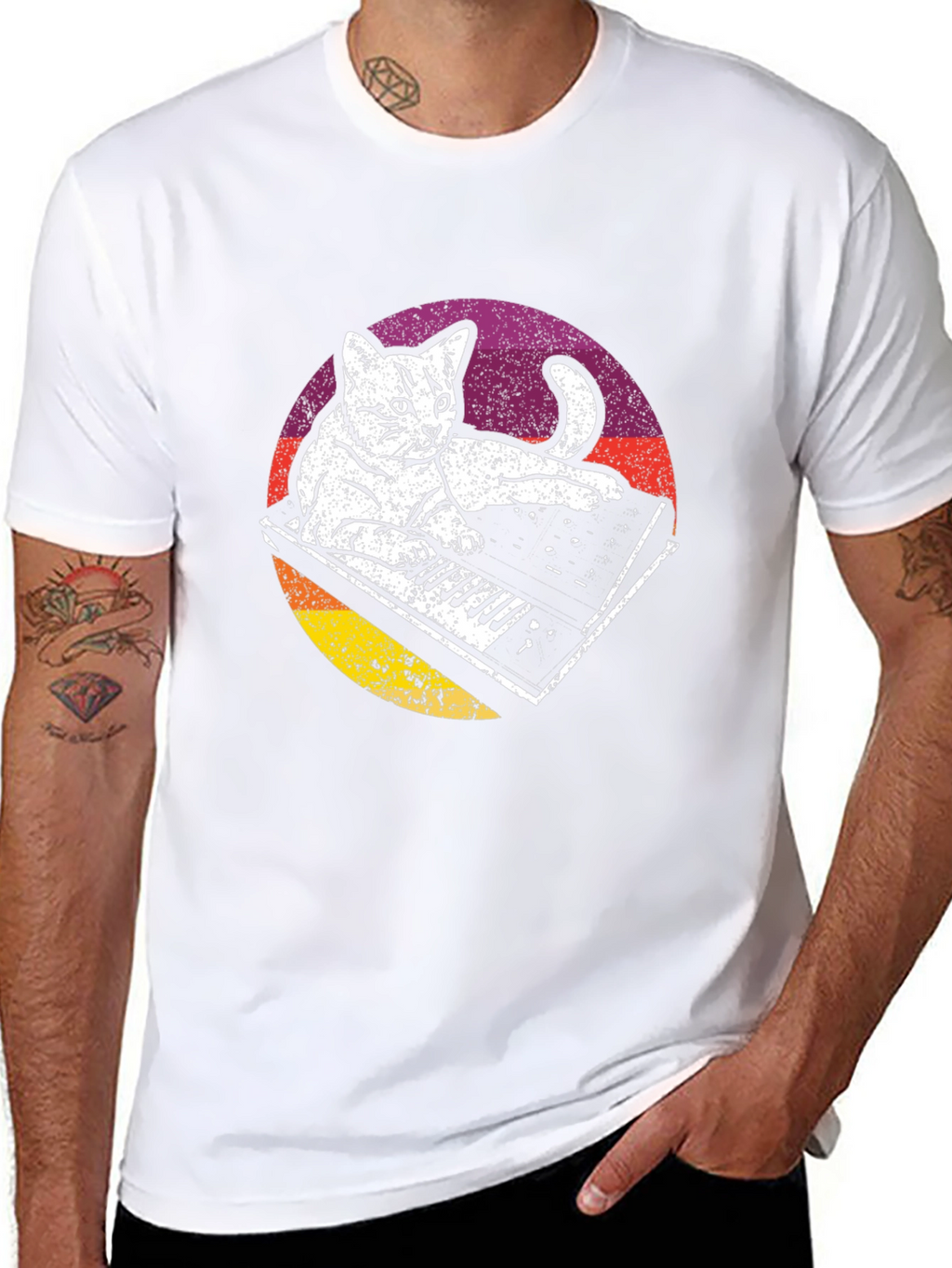 Cat Keyboard T-Shirt - Cool Graphic Tee