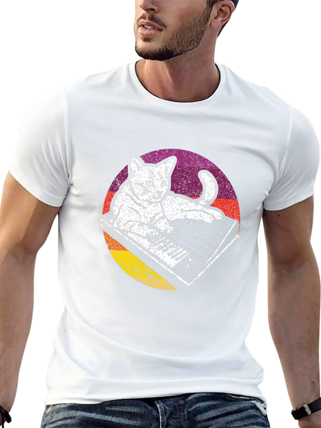 Cat Keyboard T-Shirt - Cool Graphic Tee