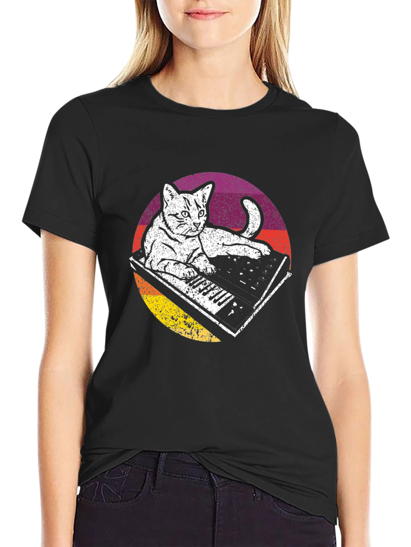 Cat Keyboard T-Shirt - Cool Graphic Tee