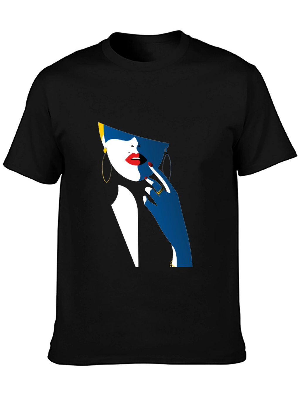 Abstract Woman Graphic Black T-Shirt
