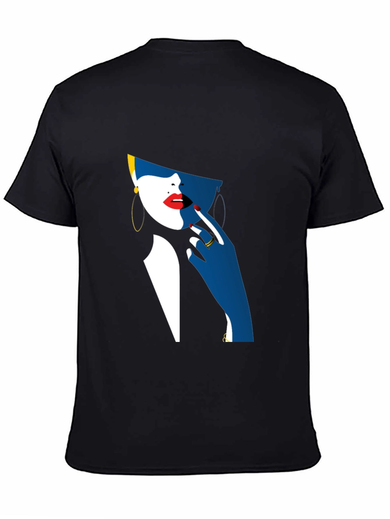 Abstract Woman Graphic Black T-Shirt