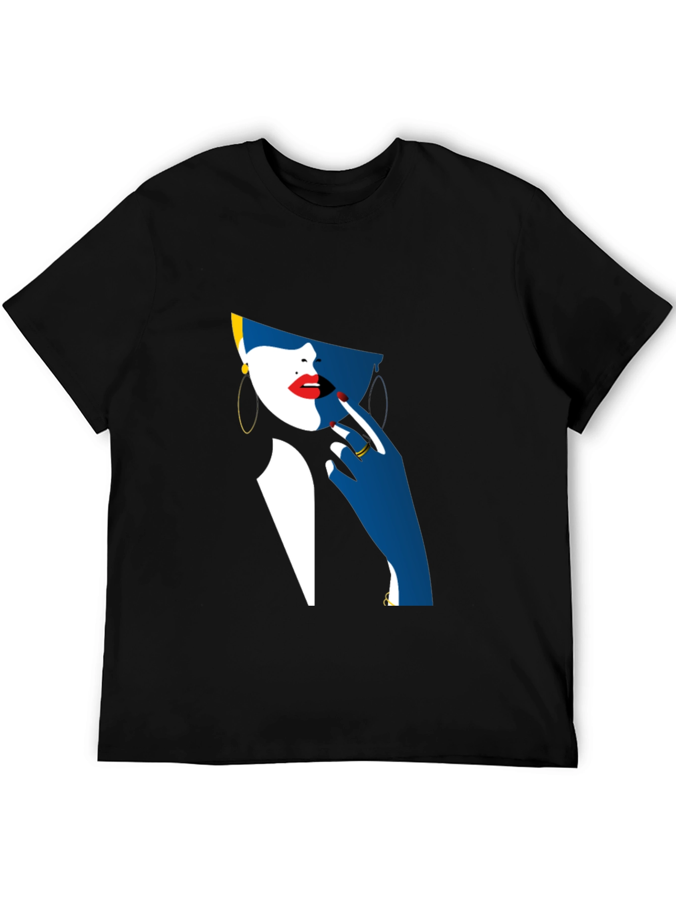 Abstract Woman Graphic Black T-Shirt