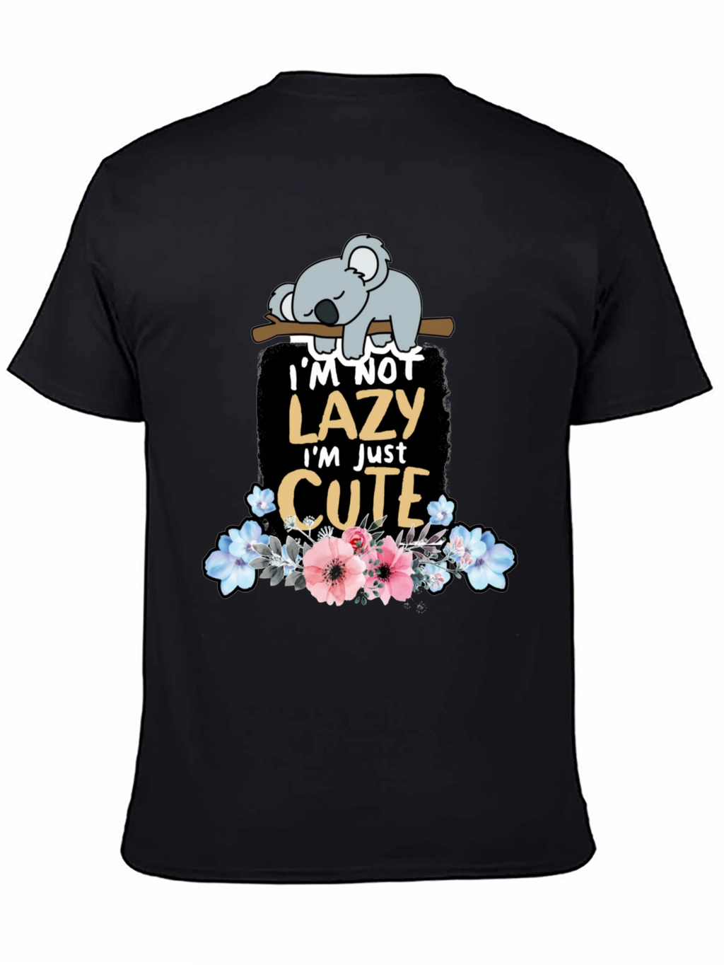 Lazy Koala T-Shirt: Cute Floral Design