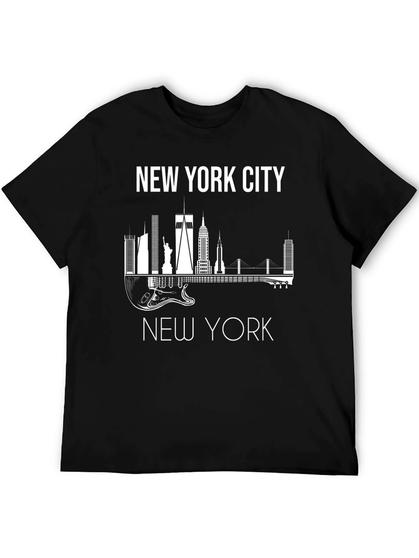 New York City Skyline Guitar Graphic Tee