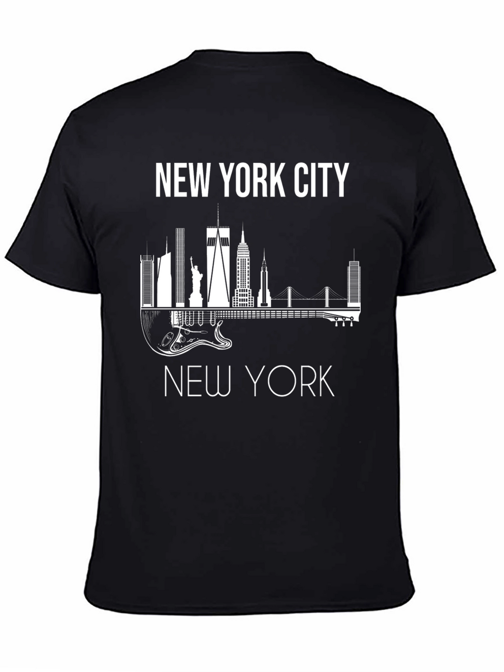 New York City Skyline Guitar Graphic Tee