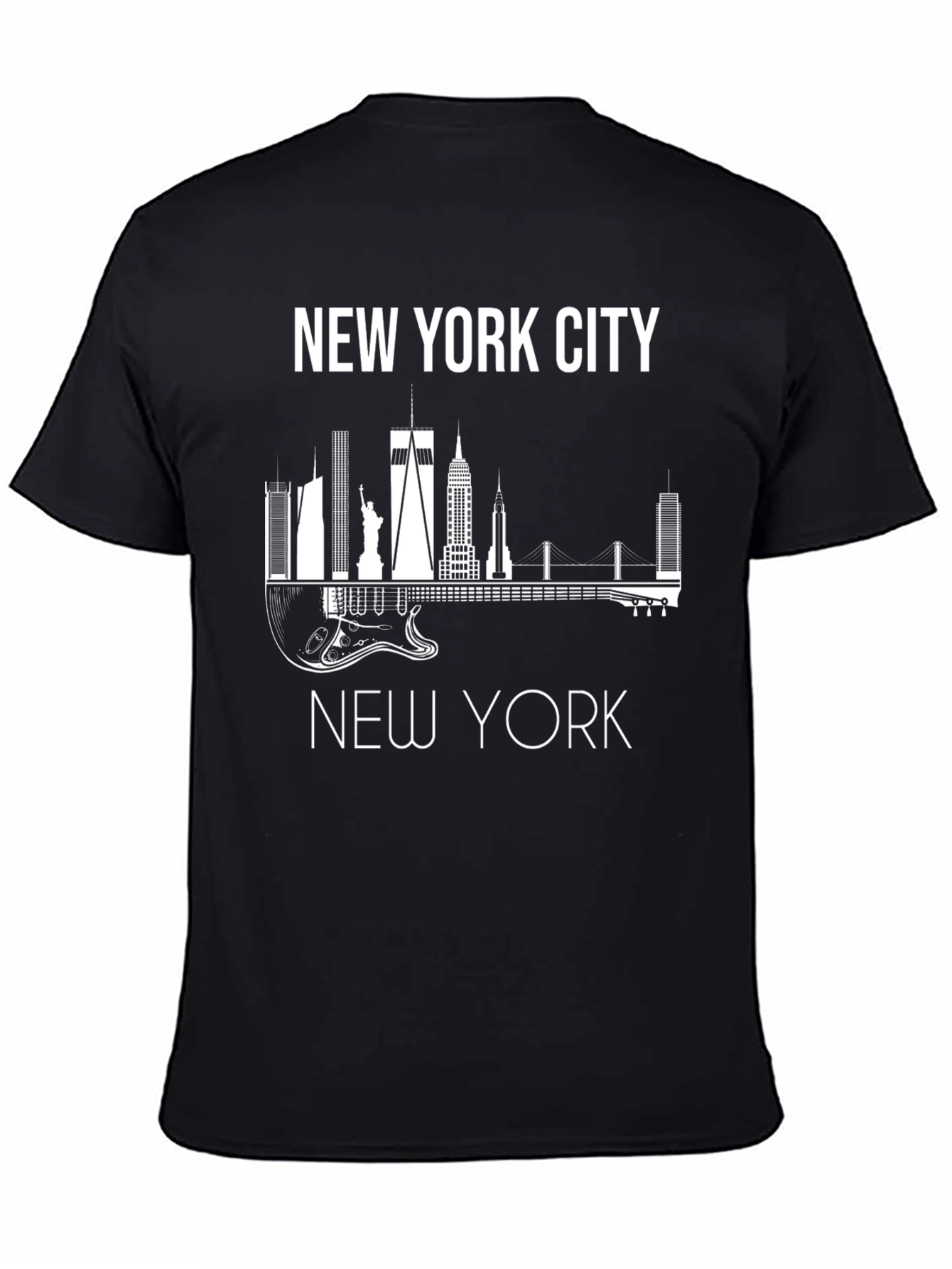 New York City Skyline Guitar Graphic Tee