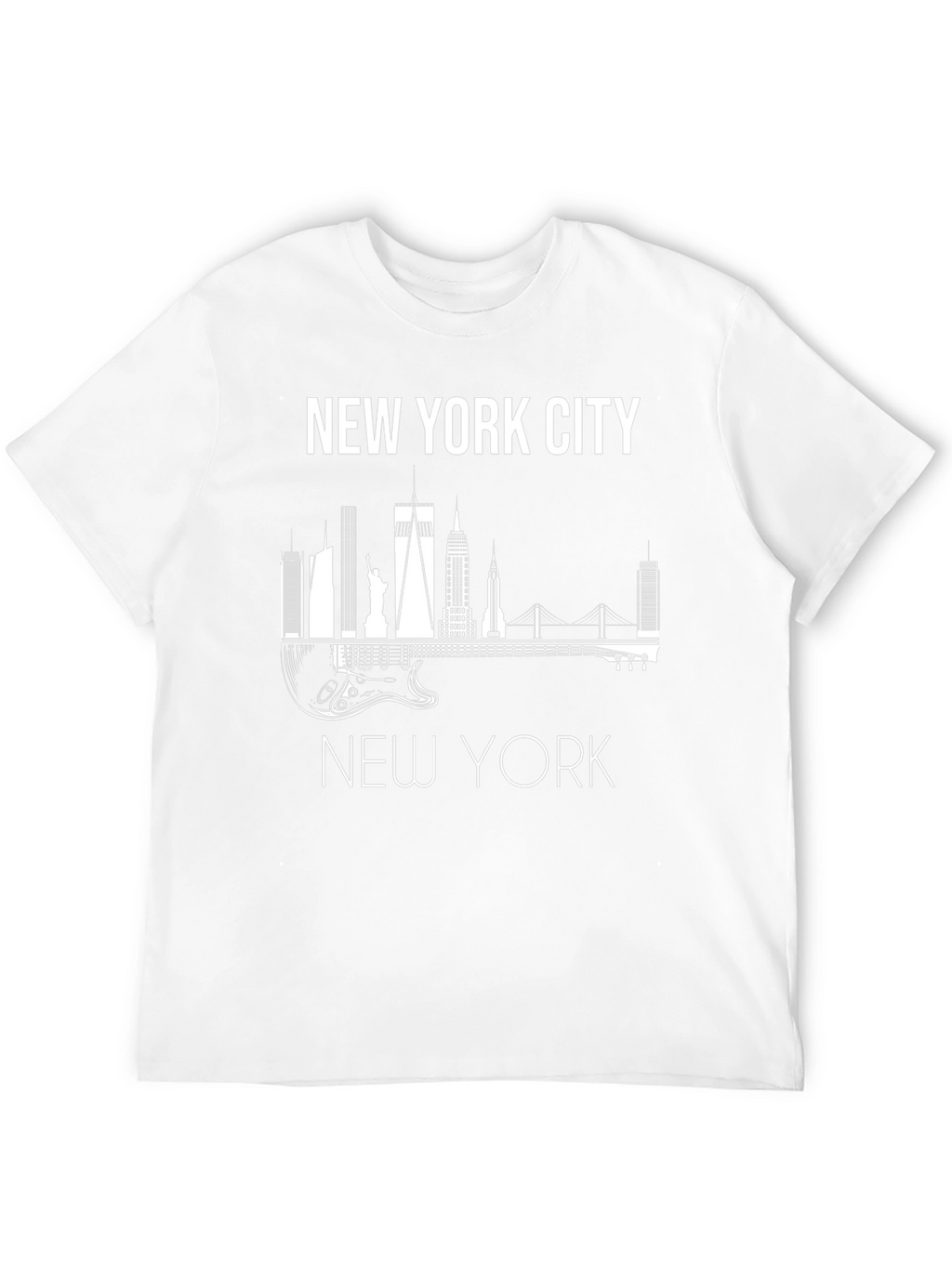 New York City Skyline Guitar Graphic Tee