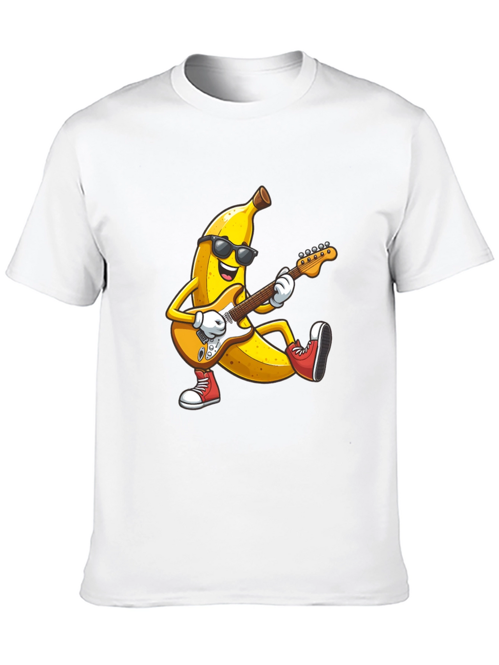 Banana Rocker T-Shirt - Cool Fruit Guitarist Tee
