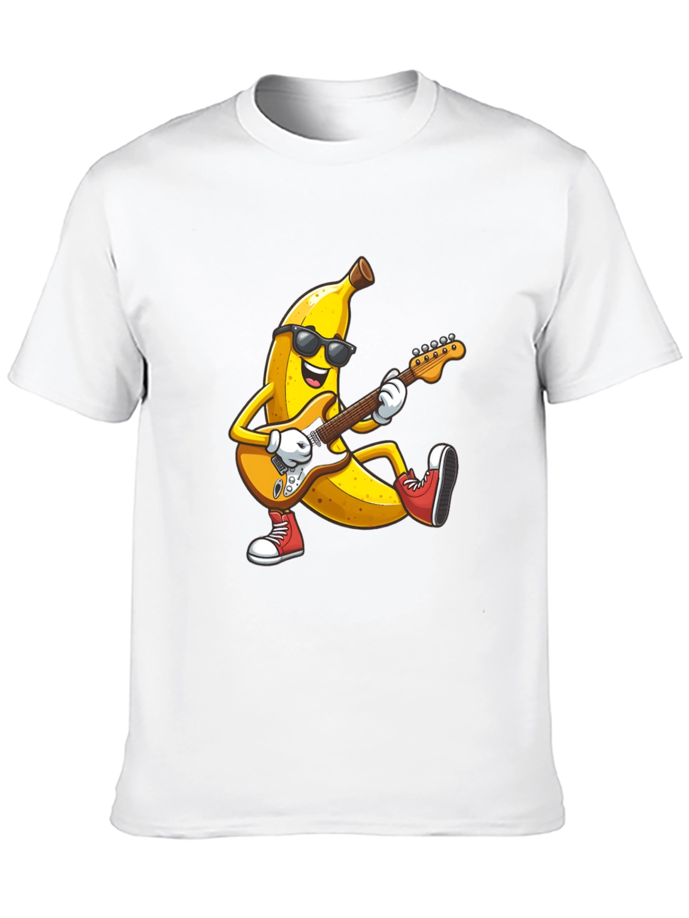 Banana Rocker T-Shirt - Cool Fruit Guitarist Tee