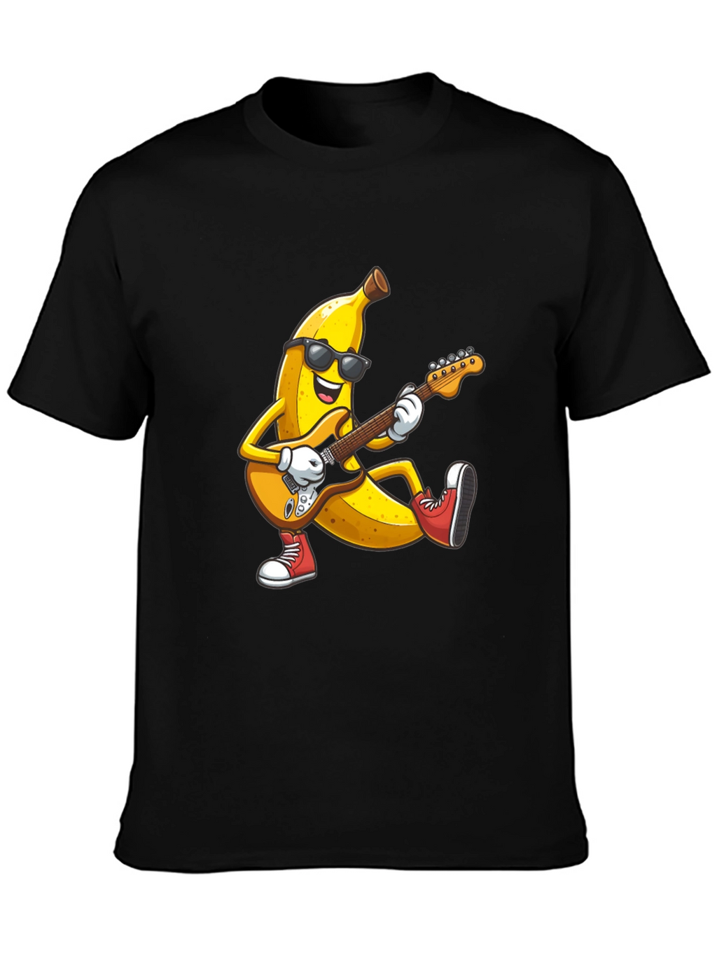 Banana Rocker T-Shirt - Cool Fruit Guitarist Tee