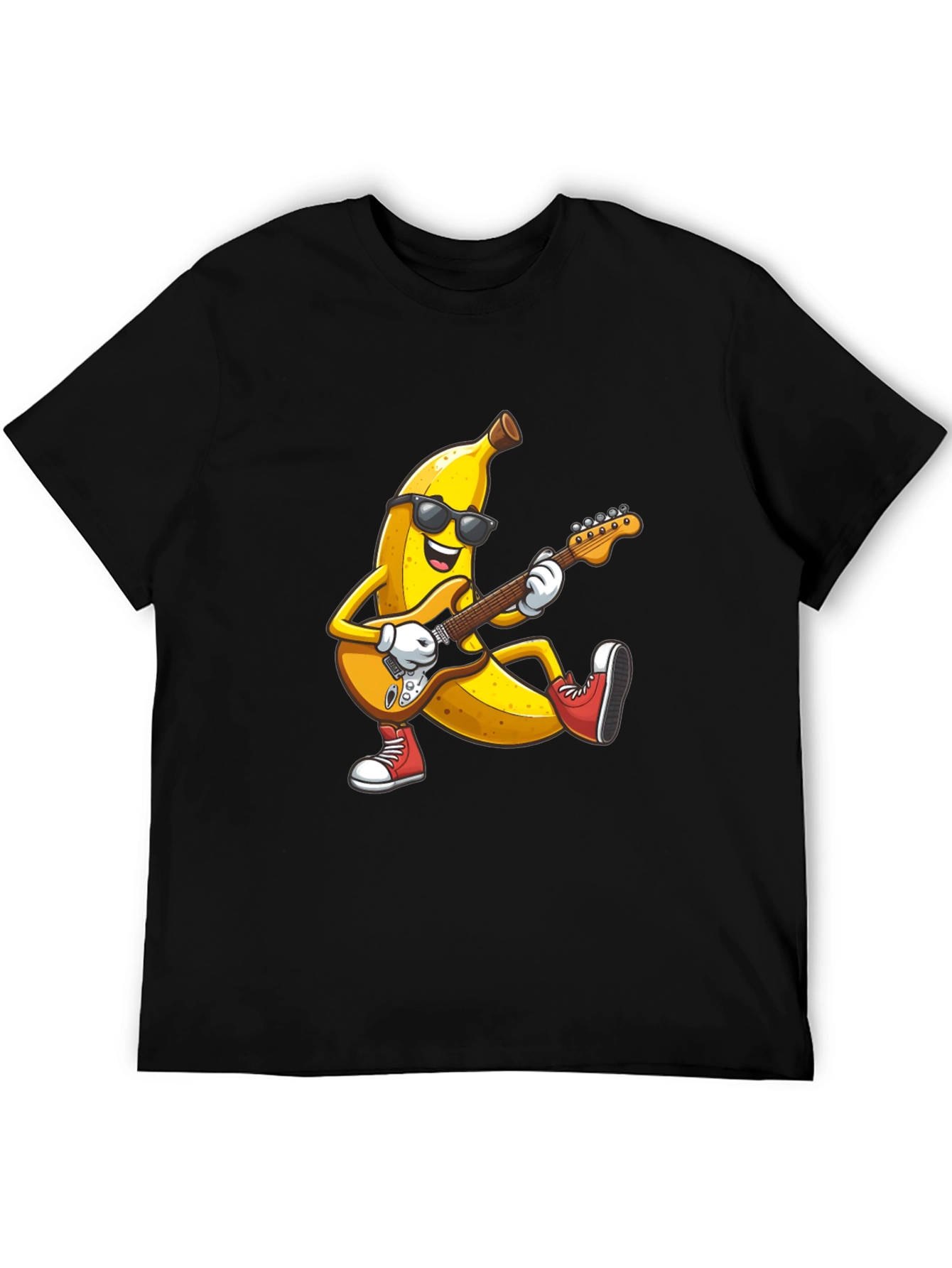 Banana Rocker T-Shirt - Cool Fruit Guitarist Tee