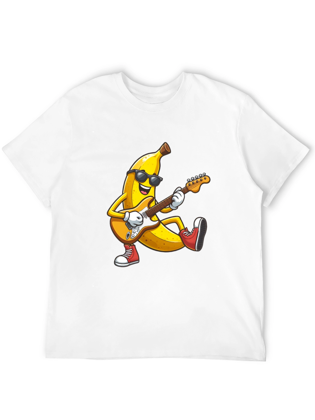 Banana Rocker T-Shirt - Cool Fruit Guitarist Tee