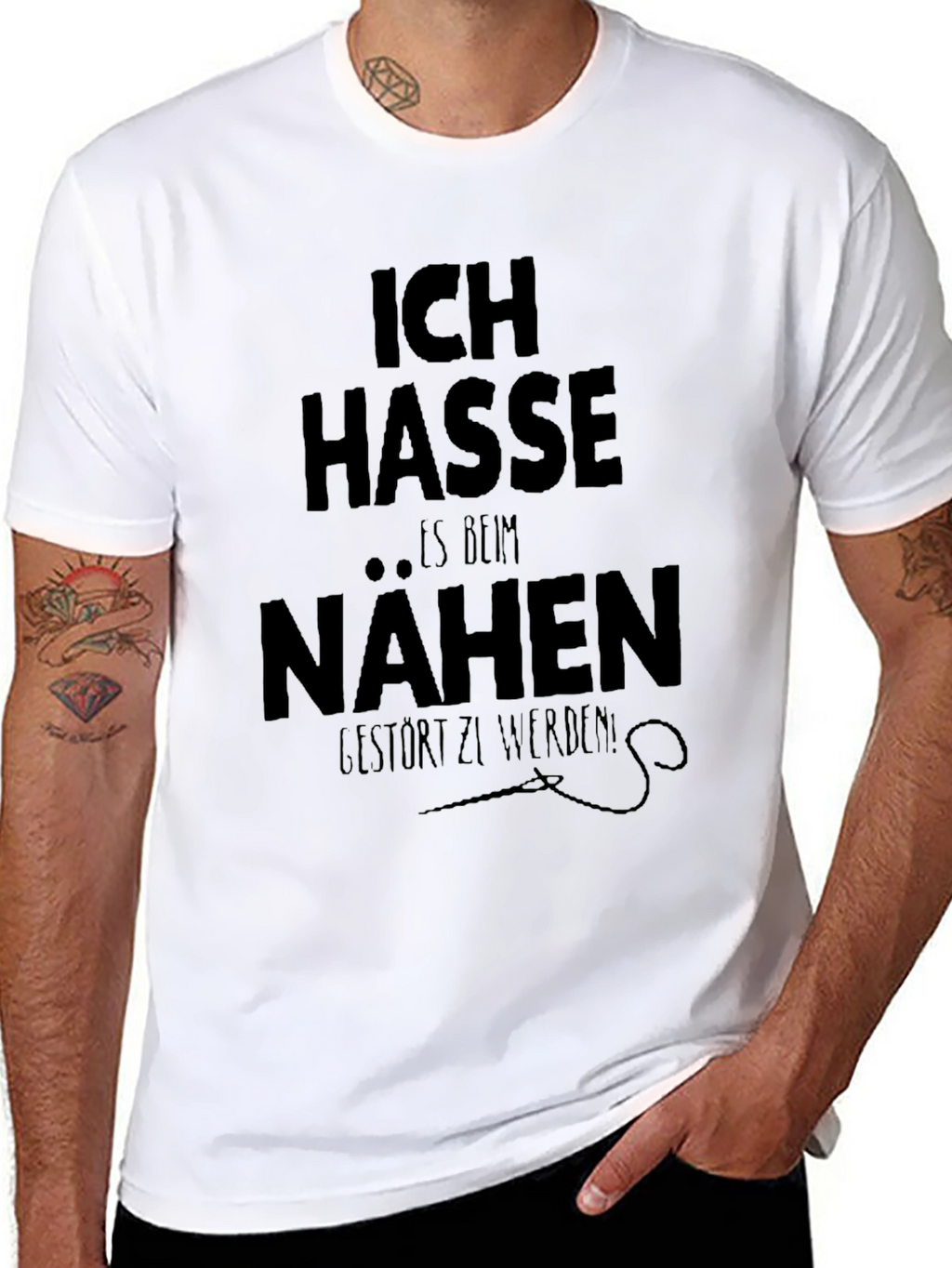 Ich Hasse Nähen Graphic T-Shirt - Black